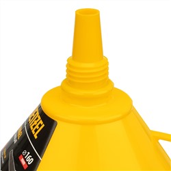 Воронка пластиковая 160 мм с металлическим ситом, непроливайкой и гибким наконечником Denzel