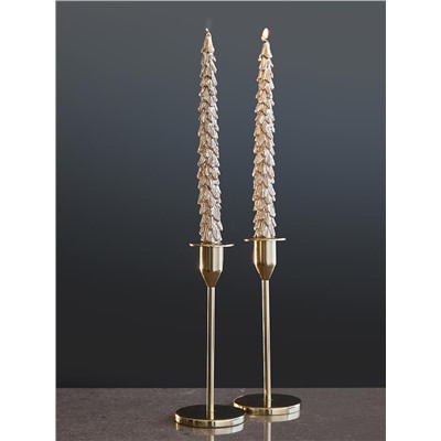 Набор из двух свечей золотого цвета из коллекции New Year Essential, 25 см