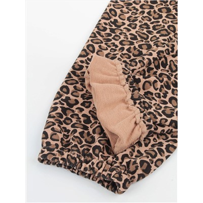 9001 LEOPARD/BROWN Брюки спортивные женские (95% хлопок, 5% спандекс)