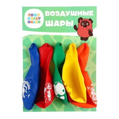 Воздушные шары 12" «С Днем Варенья!», Винни-Пух, набор 5 шт.