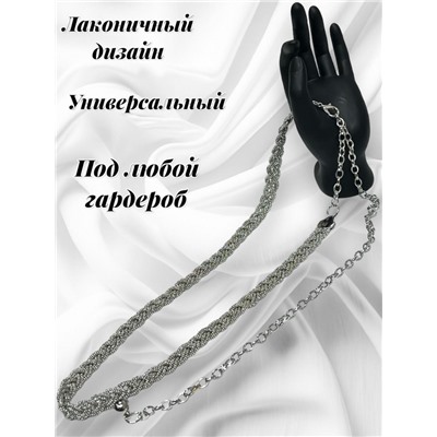 Пояс женский цепочка  универсальный цвет серебро модель 2