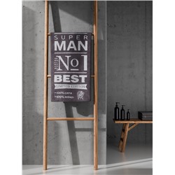 Полотенце махровое Этель Super man, 70×130 см, 100% хлопок, 420 г/м², серое