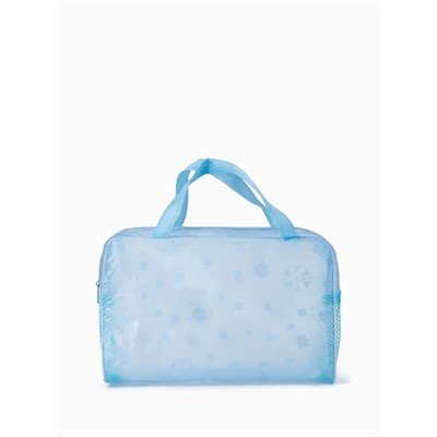 Косметичка - сумочка на молнии для бассейна, с ручками, с рисунком, голубая