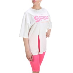 KD-795 WHITE/CRIMSON Костюм-двойка женский 7986 TREND