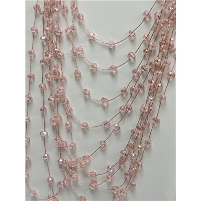Комплект бижутерии "Хрустальная россыпь" , цвет пудровый