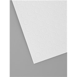 Клейкая лента двухсторонняя "Круглый белый" диаметр 0,8 см на листе 374 шт 25х19,5 см