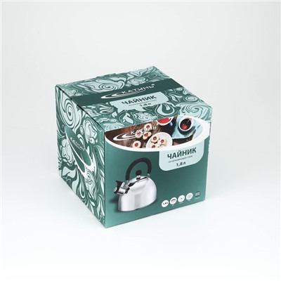 Чайник, 1.8 л, со свистком, капсульное дно, индукция, нержавеющая сталь