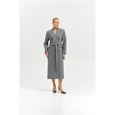 Пальто женское демисезонное 26326 (пепельный/ёлочка)