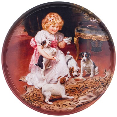 ПОДНОС СЕРВИРОВОЧНЫЙ AGNESS "ДЕВОЧКА С СОБАЧКАМИ" 33Х2,1 СМ