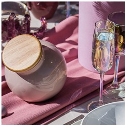 БАНКА С ДЕРЕВЯННОЙ КРЫШКОЙ BRONCO "FUSION" 16,5*14,5*15 СМ ПУДРОВАЯ 1250 МЛ(КОР=24ШТ.)