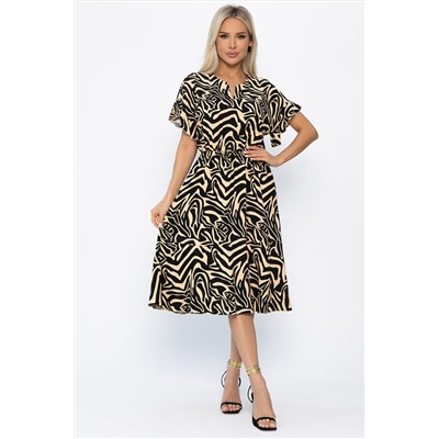 Платье Кристи (бежево-черное) П13872-35М
