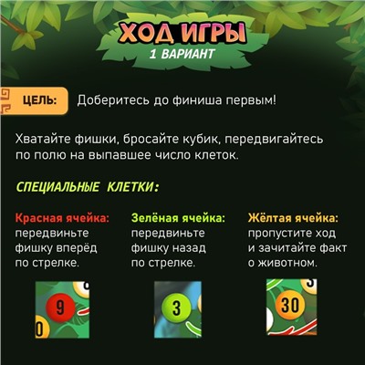 Настольная игра «Бродилка. Путешествие по джунглям»
