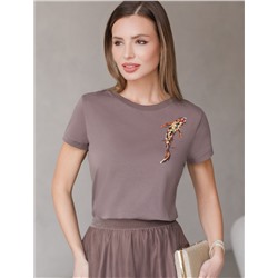 Нарядная футболка с принтом пайетками