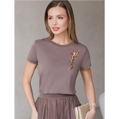 Нарядная футболка с принтом пайетками