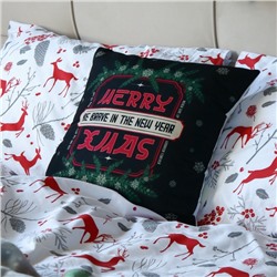 Подушка "Этель" Merry XMAS 40х40 см, 100% п/э, велюр