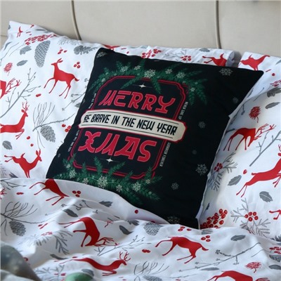 Подушка "Этель" Merry XMAS 40х40 см, 100% п/э, велюр
