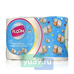 Туалетная бумага Floom, 3 сл., 6 рул.