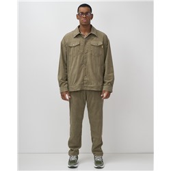 Спортивный костюм мужской весна-лето цвета хаки 55040Kh