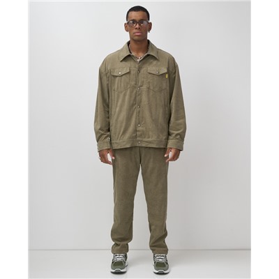 Спортивный костюм мужской весна-лето цвета хаки 55040Kh