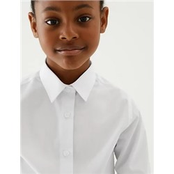 5pk Girls' Regular Fit Easy to Iron Shirts (2-18 Yrs)