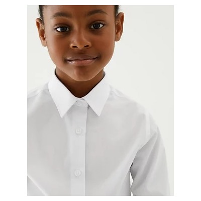 5pk Girls' Regular Fit Easy to Iron Shirts (2-18 Yrs)