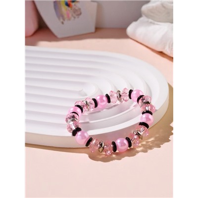 Браслет детский Выбражулька «Ундина», d=6 см. черно-розовый