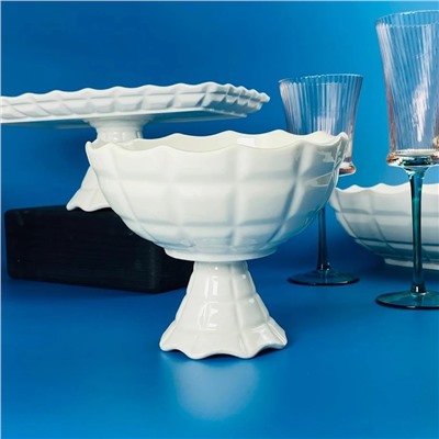 163-047 Конфетница 18х14см на ножке КОРНЕЛИЯ в под.уп.(х16)Фарфор