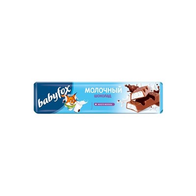 «BabyFox», шоколадный батончик с молочной начинкой, 45 г (упаковка 30 шт)