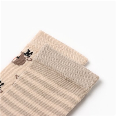 Гольфы детские 2 пары Крошка Я, 14-16 см, бежевый