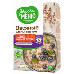 Здоровое меню Хлопья зерновые ЭКСТРА овсяны хлопья с нутом в КОР 400гр
