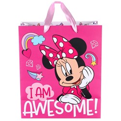 Пакет ламинированный "I am awesome!", Минни Маус, 23х27х11,5 см