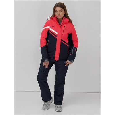 Горнолыжный костюм женский зимний УЦЕНКА малинового цвета 02812M