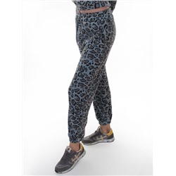 003 LT. BLUE/LEOPARD Костюм спортивный зимний женский (95% хлопок, 5% полиэстер)