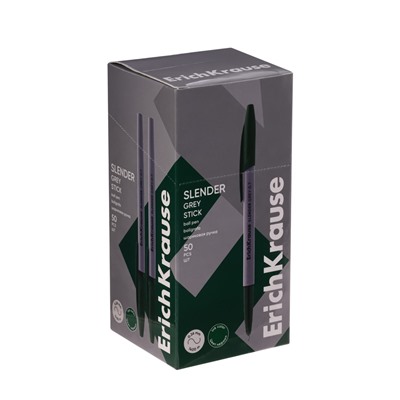 Ручка шариковая ErichKrause Slender Stick Grey, Super Glide, 0.7 мм, зелёная
