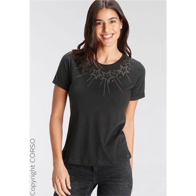 T-Shirt Mit Schmucksteinen