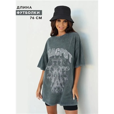 Женская футболка оверсайз с принтом CRACPOT
