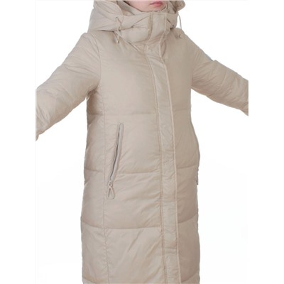 3068 BEIGE Пальто пуховое женское с внутренним жилетом (утиный пух)
