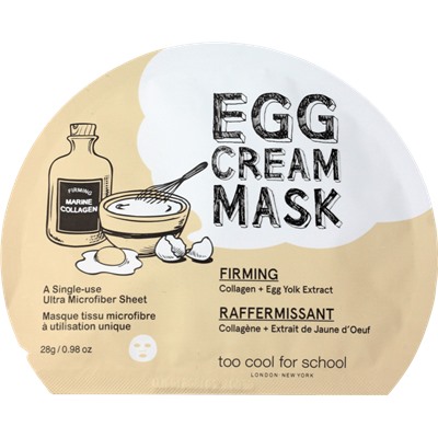 too cool for school EGG Cream Mask Firming TuchMaske Маска для лица, 1 шт.