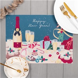 Салфетка на стол "Happy new year", ПВХ, 40*29 см, 580г/м²