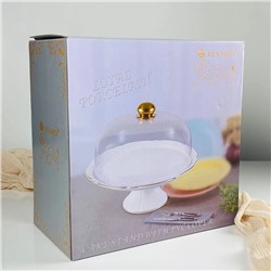 109-270 Тортовница 30,5см на ножке с крышкой ORCHIDEA в под.уп.(х4)Фарфор