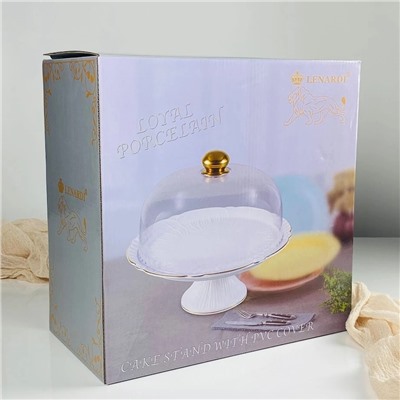 109-270 Тортовница 30,5см на ножке с крышкой ORCHIDEA в под.уп.(х4)Фарфор