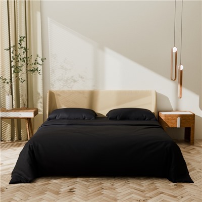 Постельное бельё Этель 1,5 сп "Jet black" 143х215, 150х215, 50х70+3-2 шт, мако-сатин, 114г/м2