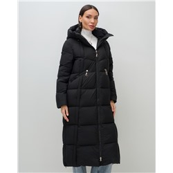 Пальто зимнее утепленное с капюшоном женское черного цвета 7729Ch