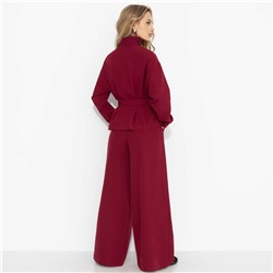 Брючный костюм спорт-шик, Так выглядит уверенность (бордо, 2 в 1, с поясом)