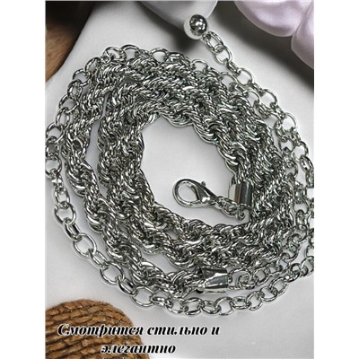 Пояс женский цепочка  универсальный цвет серебро модель 4