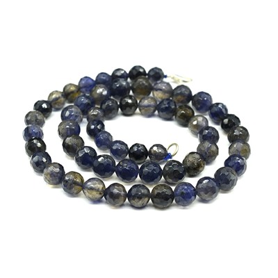Бусы с природным иолитом в ювелирной огранке, 48см, 42,4г