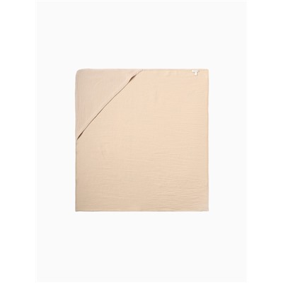 Полотенце - уголок муслиновое Крошка Я, 75×75 см, 100% хлопок, 120 г/м², бежевое