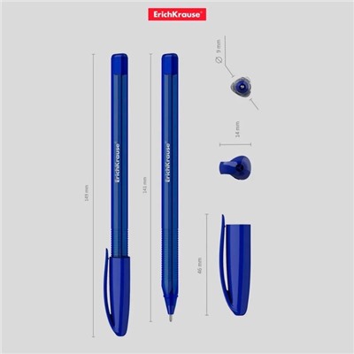 Ручка шариковая ErichKrause U-108 Original Stick, узел 1.0 мм, чернила синие, супермягкое письмо, длина линии письма 1000 метров