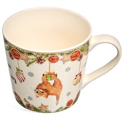 КРУЖКА LEFARD "ЕЛКА, КОТ И НОВЫЙ ГОД" 400МЛ