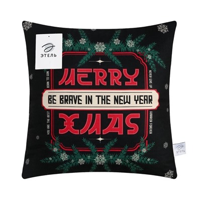 Подушка "Этель" Merry XMAS 40х40 см, 100% п/э, велюр